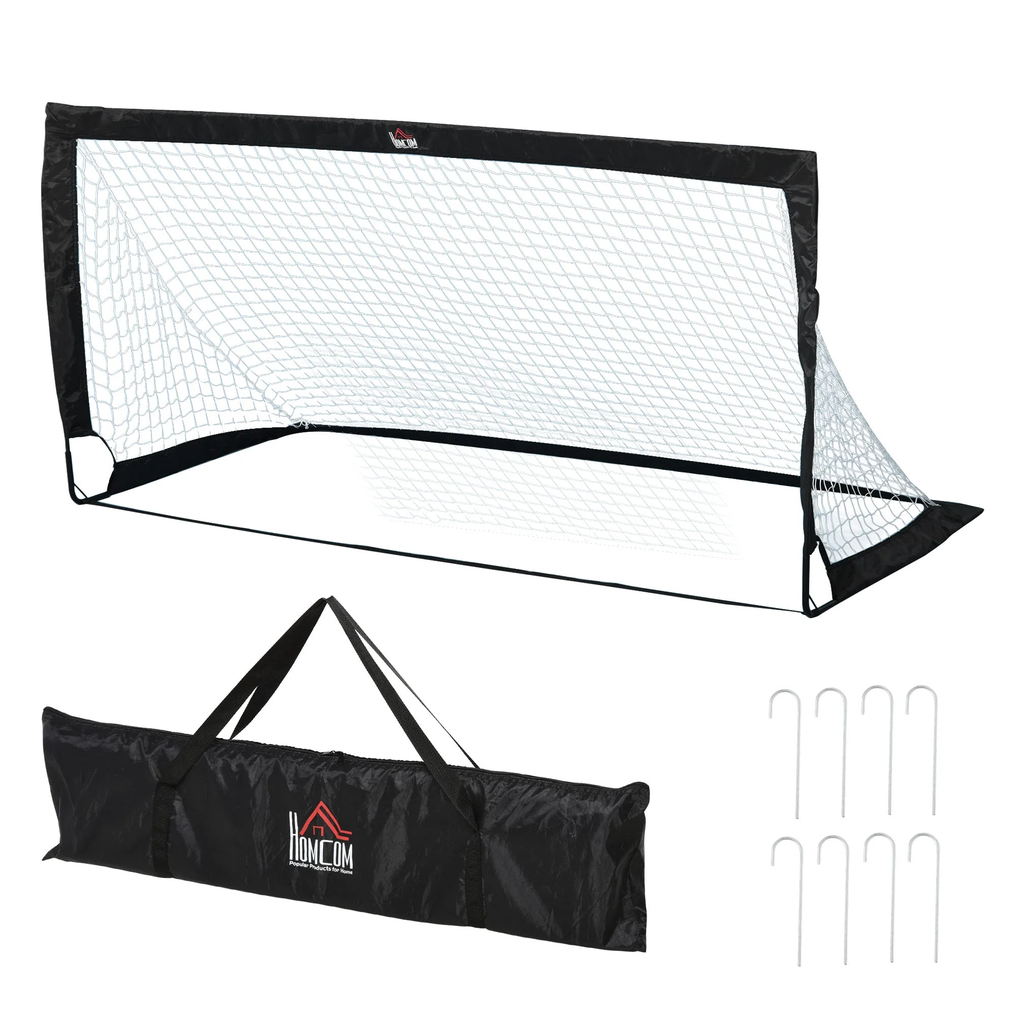 Steel Frame Weather Resistant Football Goal Sports Black - Image 8