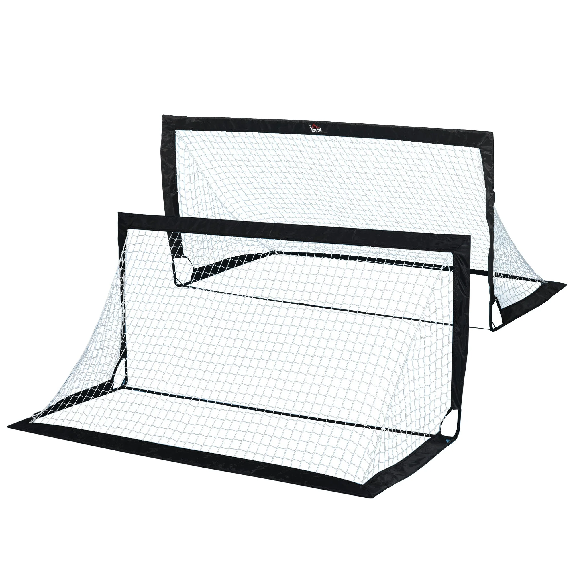 Steel Frame Weather Resistant Football Goal Sports Black - Image 9