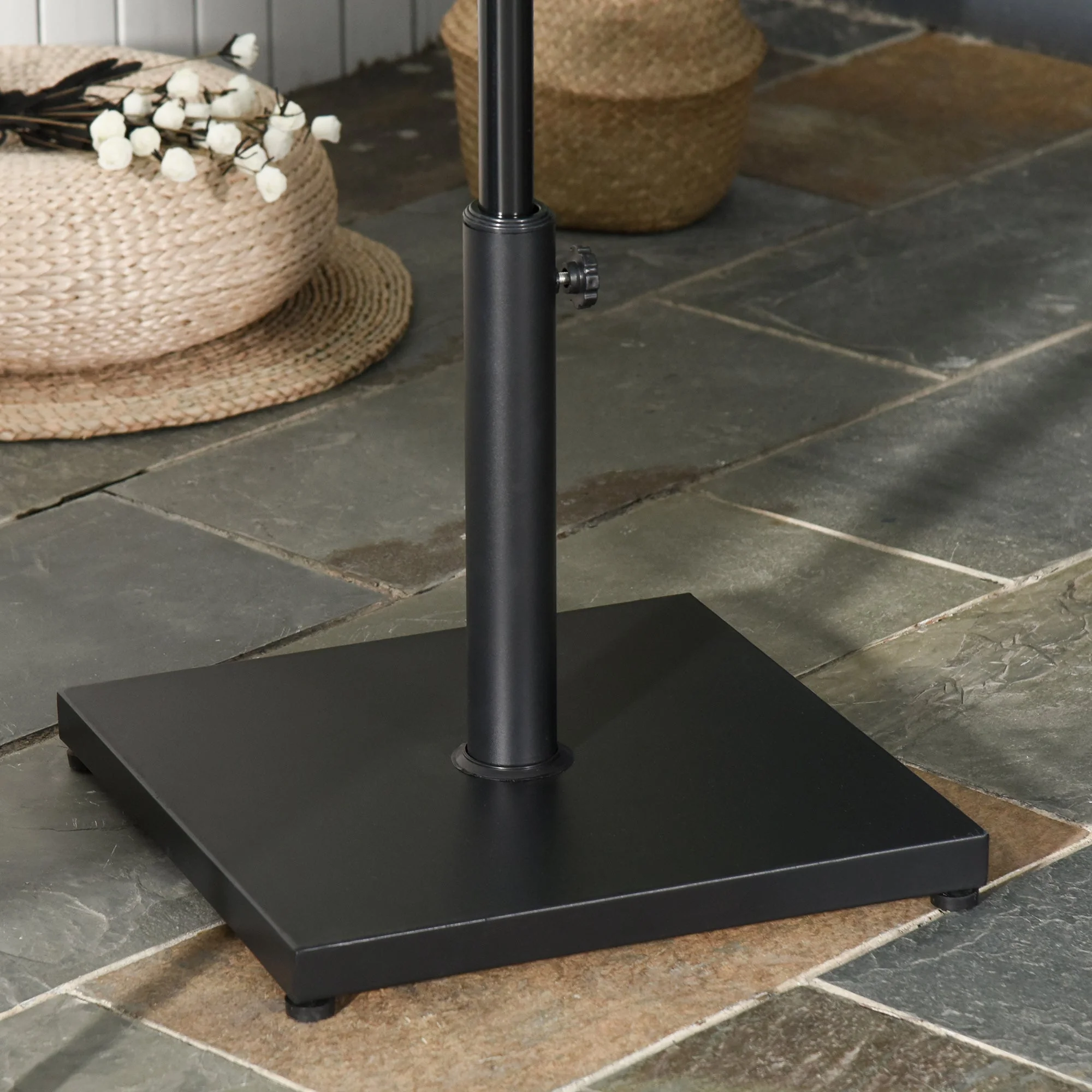 Steel Heavy Duty Adjustable Parasol Base Black - Image 2