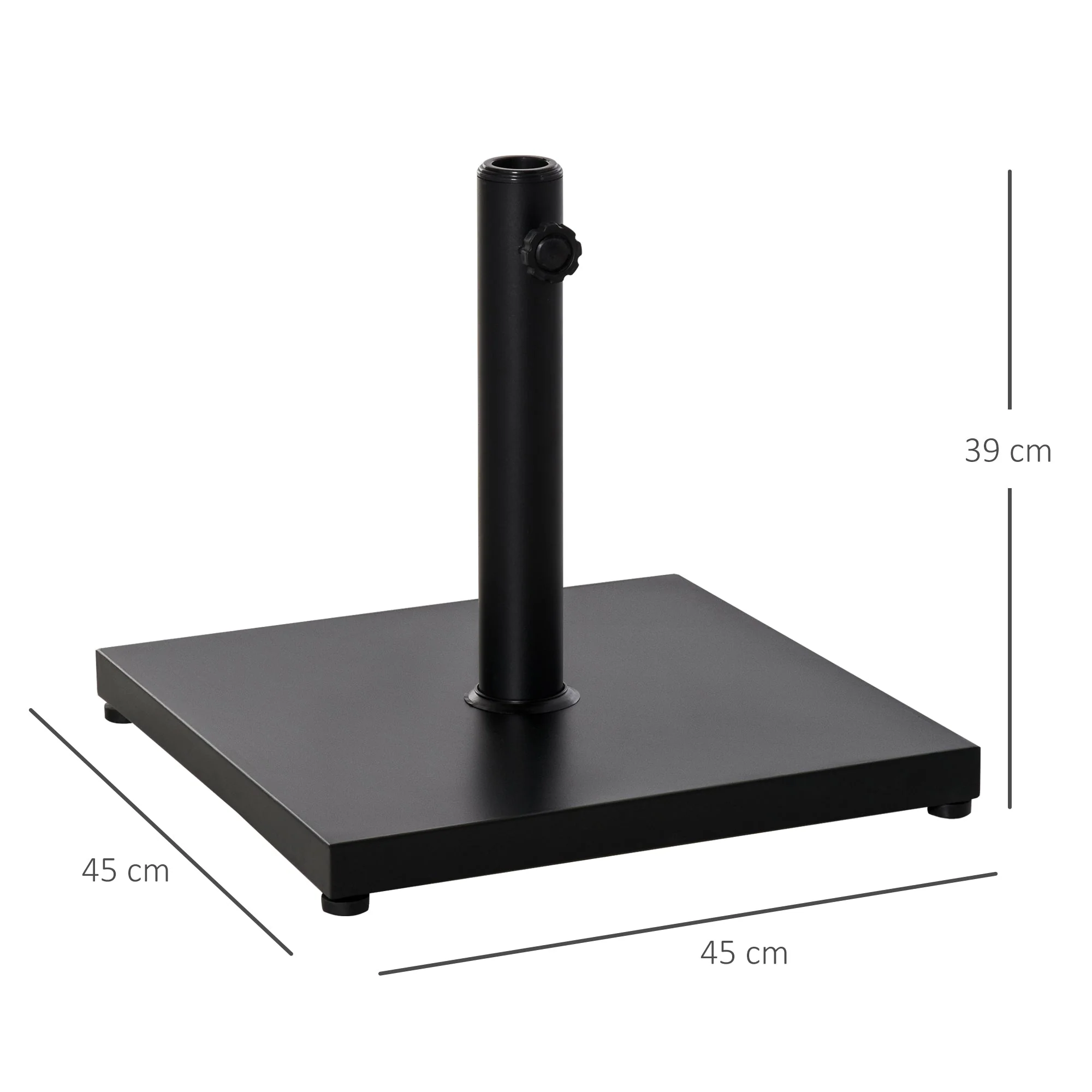 Steel Heavy Duty Adjustable Parasol Base Black - Image 3