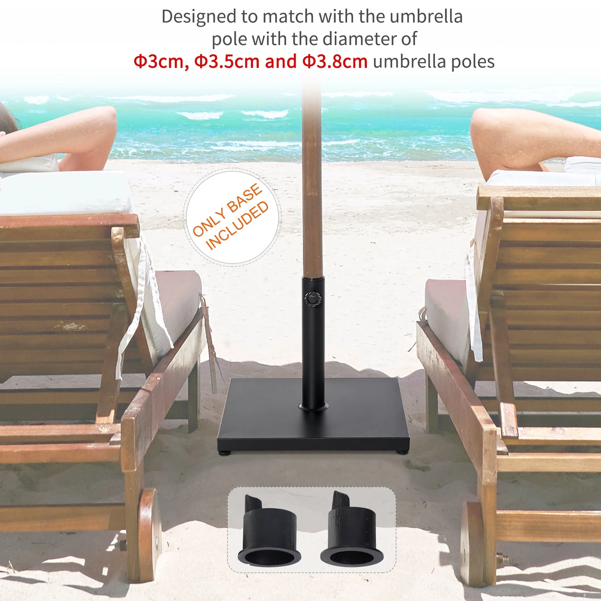 Steel Heavy Duty Adjustable Parasol Base Black - Image 6