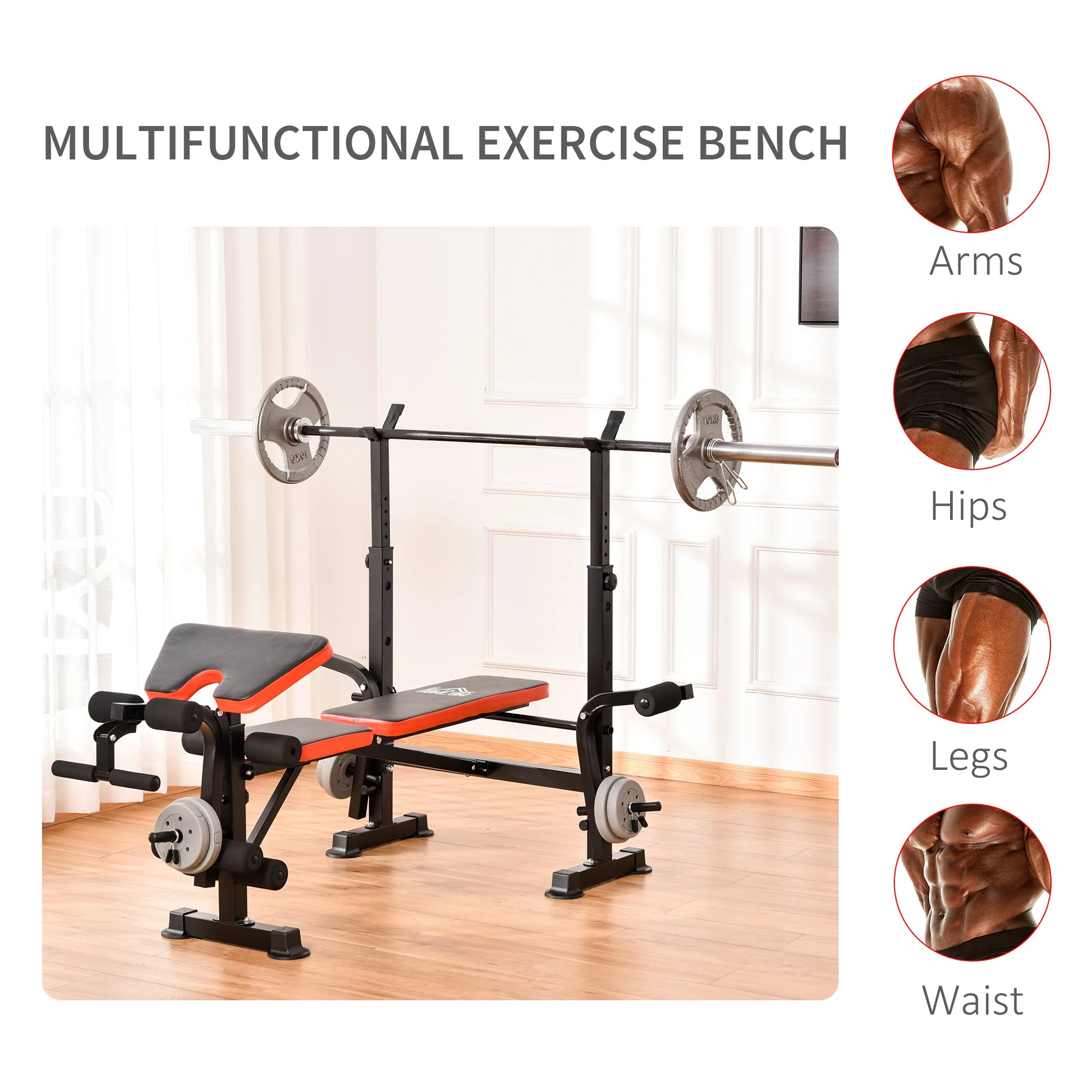 Steel Multi-Function Adjustable Weight Training Bench Gym Fitness Lifting Bench - Image 4