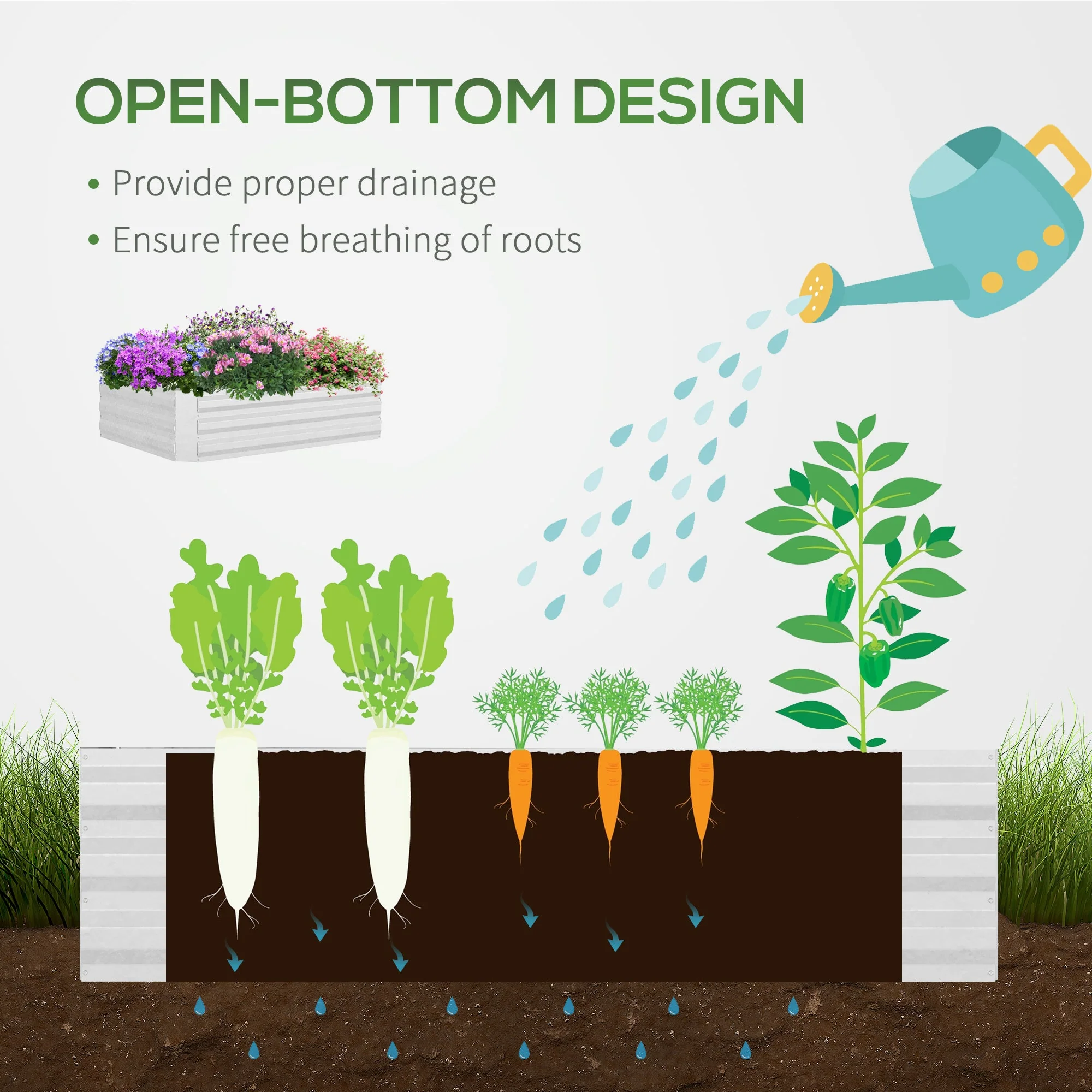 Steel Raised Garden Planter Box Kit with Greenhouse - Image 7