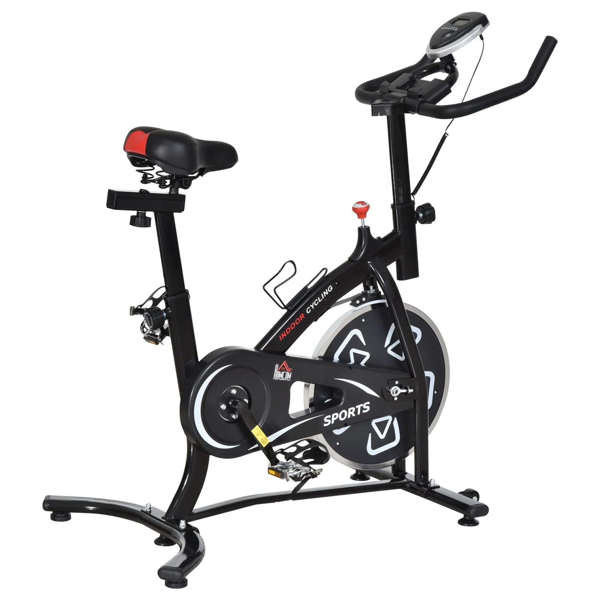 Steel Stationary Bike 8-Level Belt Driven Exercise Bike w/ LCD Monitor Black - Image 9