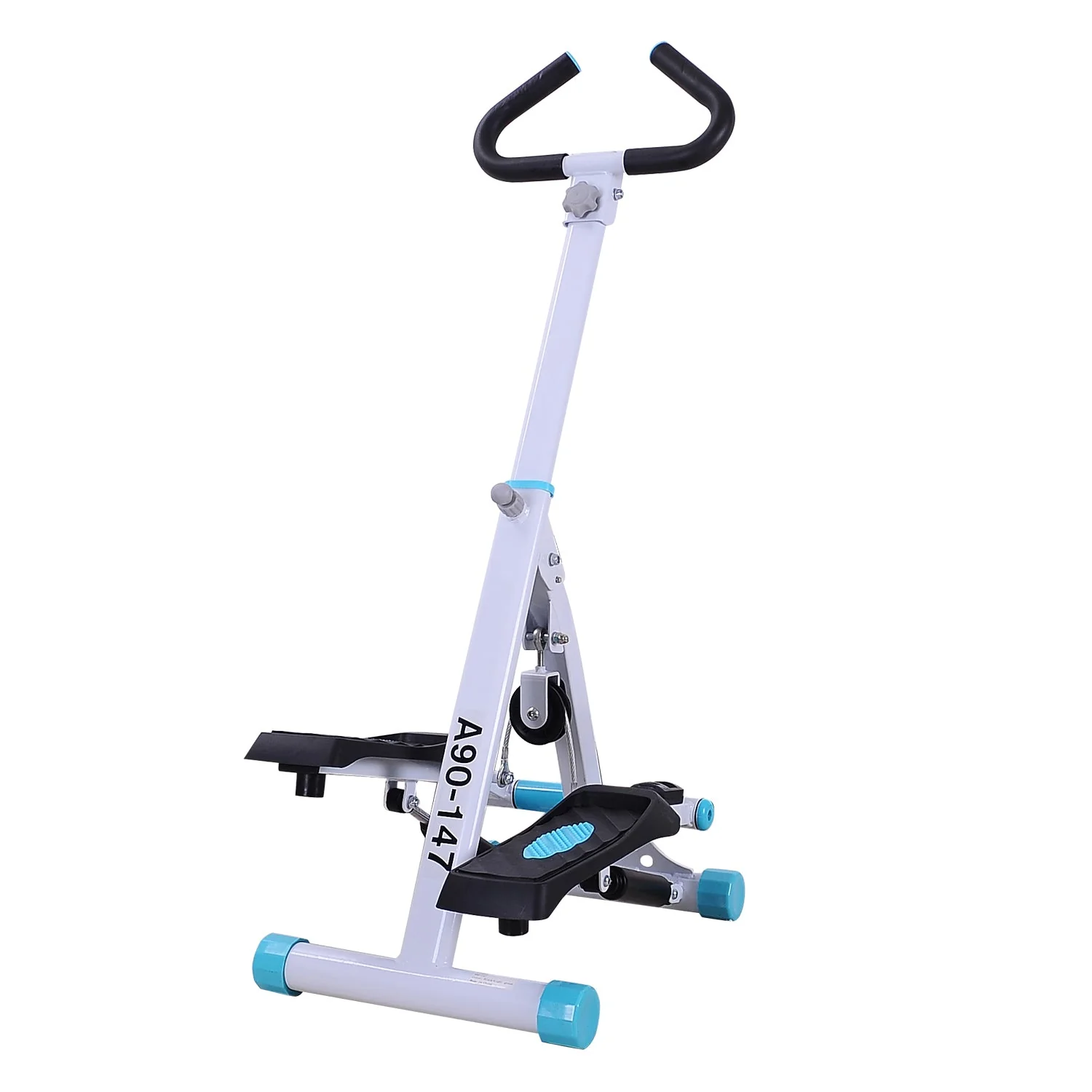 Stepper w/ Handle Hand Grip Workout Fitness Machine For Fitness Aerobic Exercise Home Gym White - Image 2