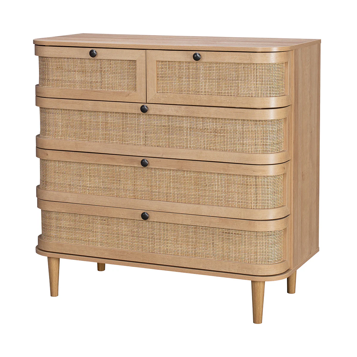 Stockholm Chest of Drawers Beige 5 Drawers - Image 2