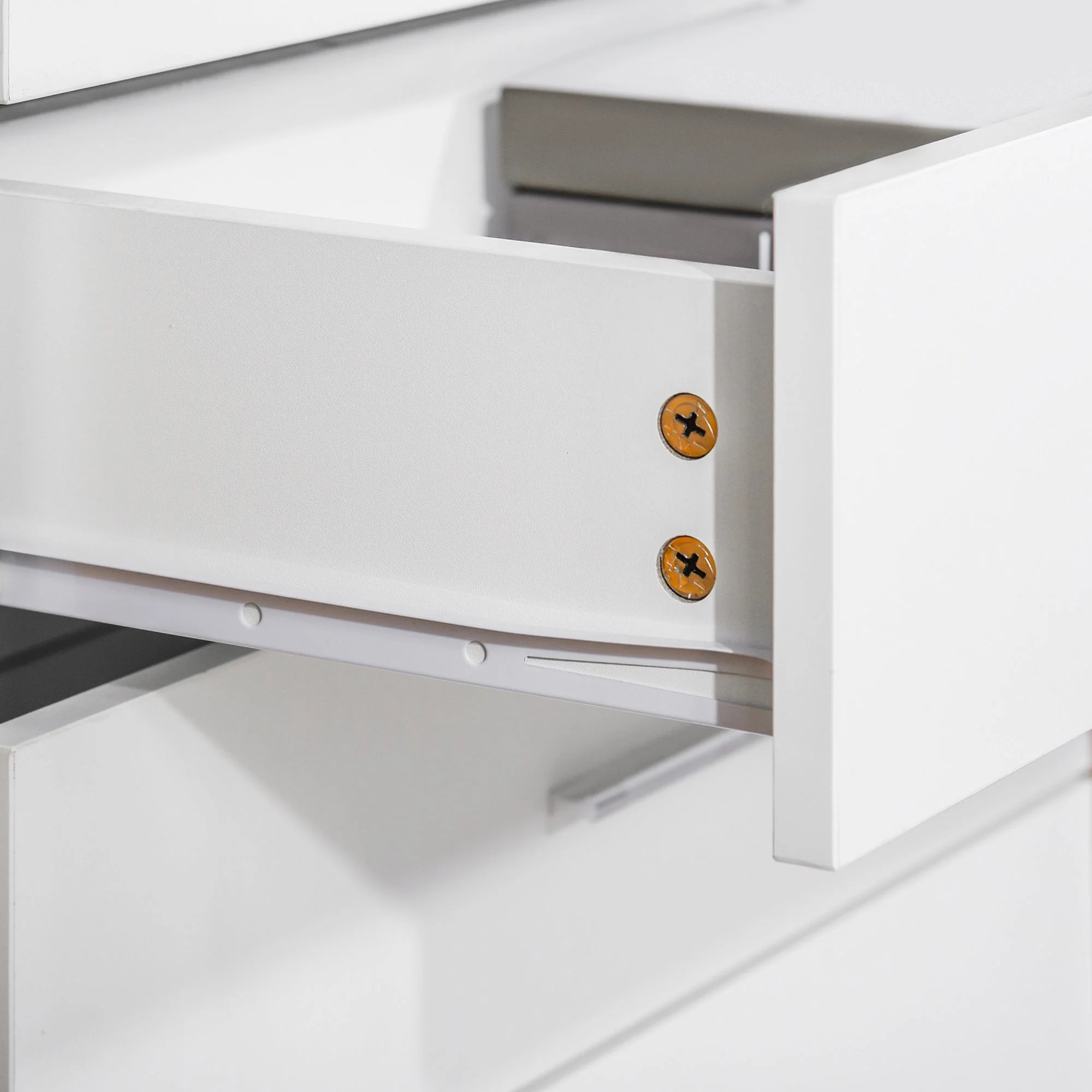 Storage Cabinet Vertical Drawer Chest of 4 w/ Metal Rails Anti-Tip - Image 7