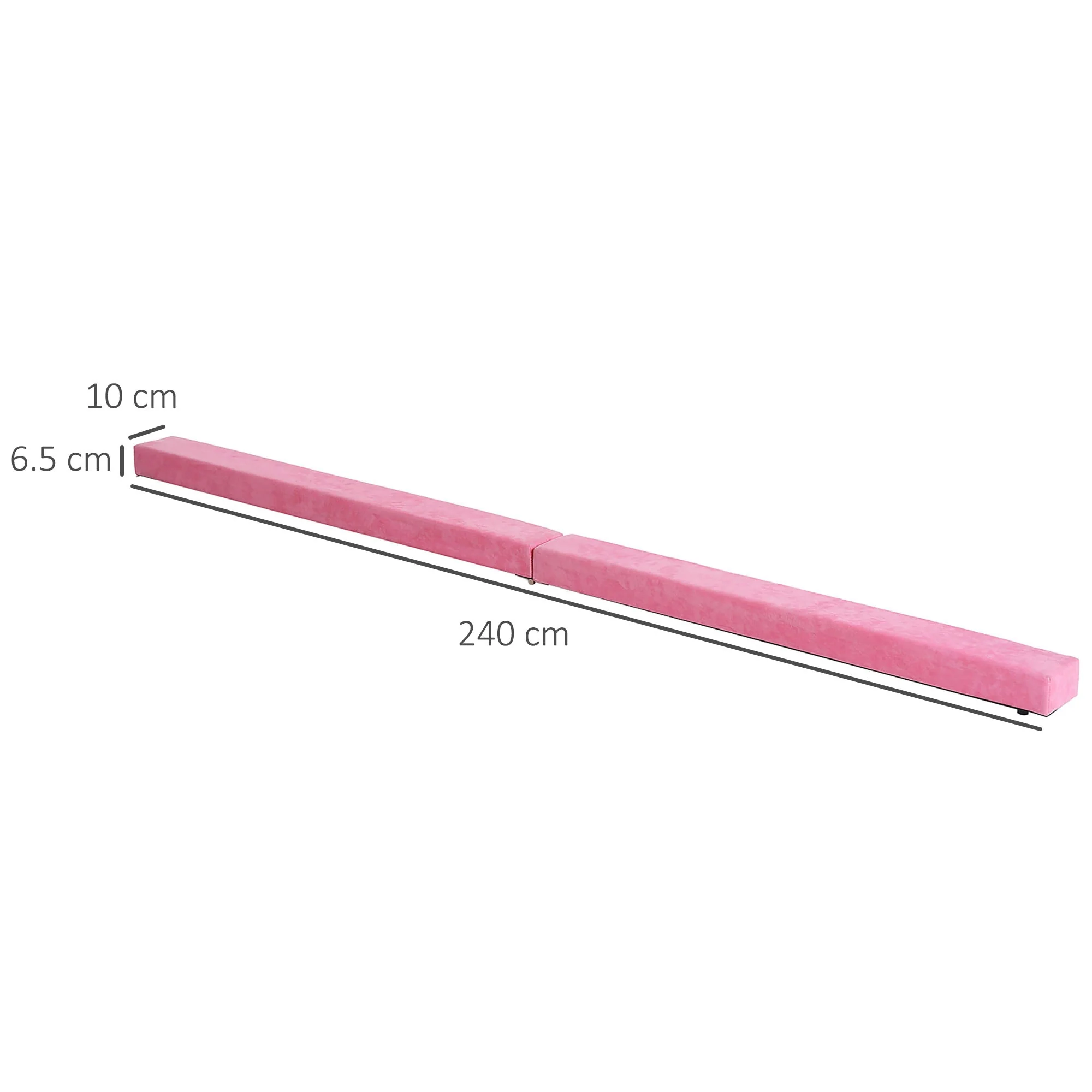 Suede Upholstered Wooden Folding Balance Beam Trainer Pink - Image 2