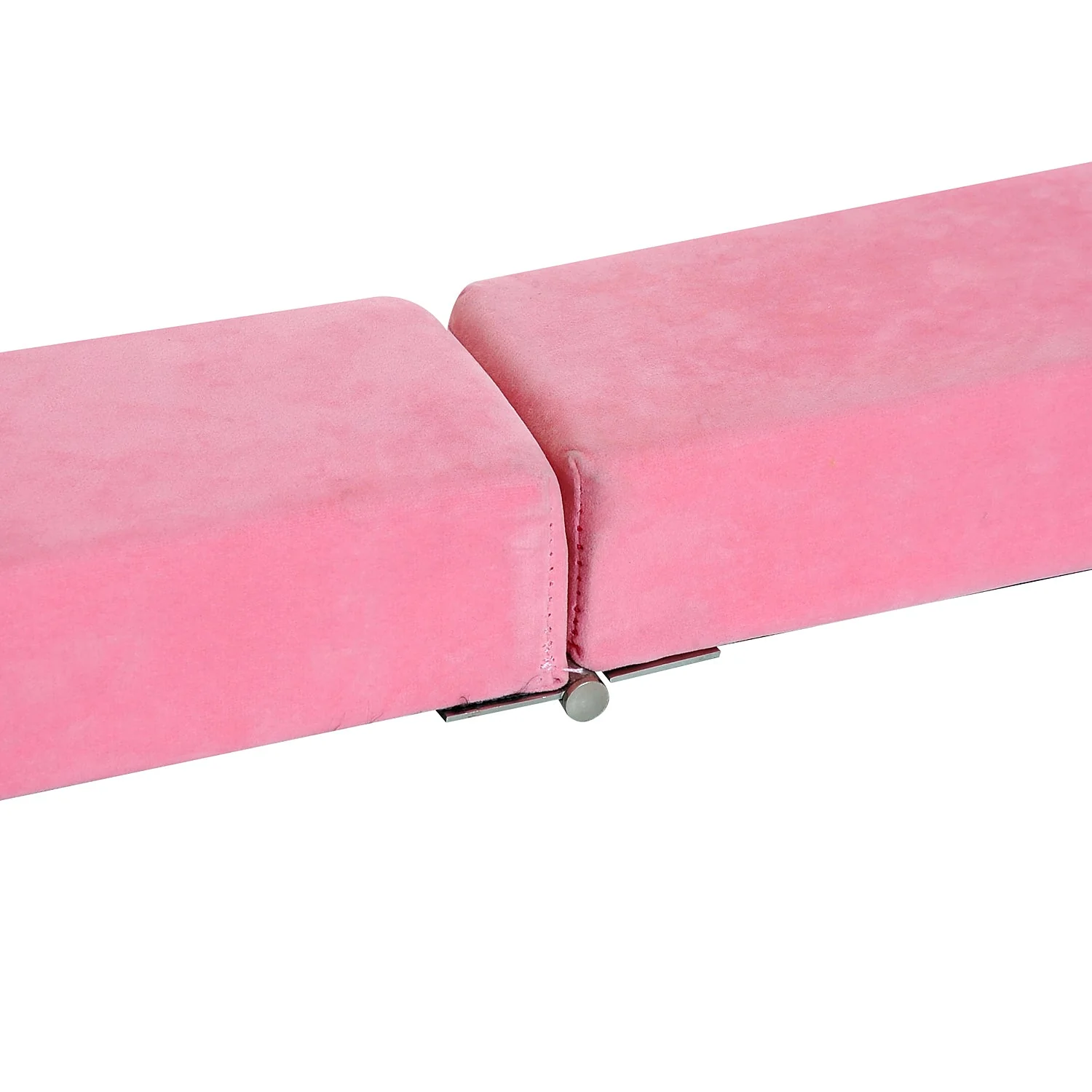 Suede Upholstered Wooden Folding Balance Beam Trainer Pink - Image 7