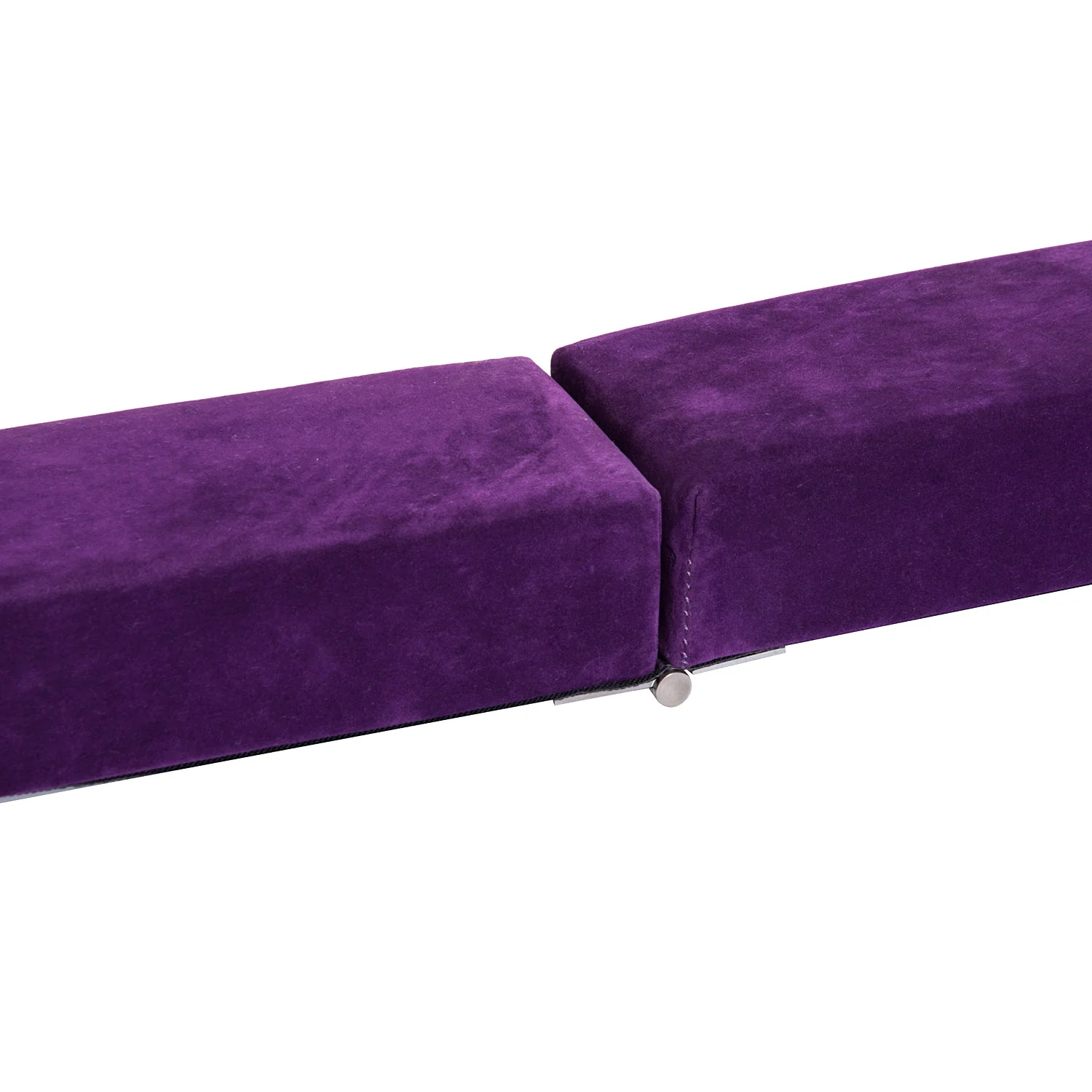 Suede Upholstered Wooden Folding Balance Beam Trainer Purple - Image 6