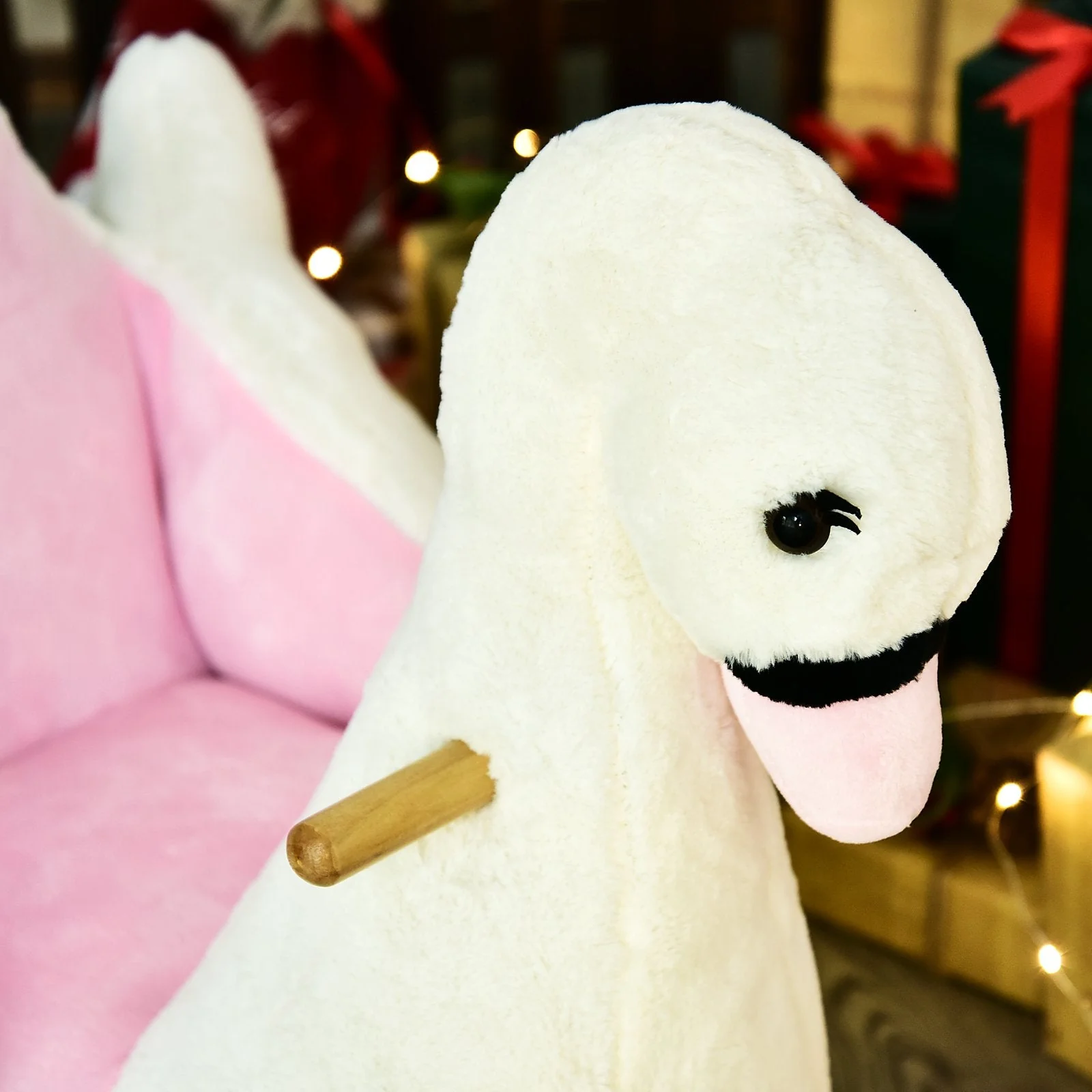 Swan Ride On Rocking Horse With Safety Seat 18+ Months White & Pink by Aosom - Image 7