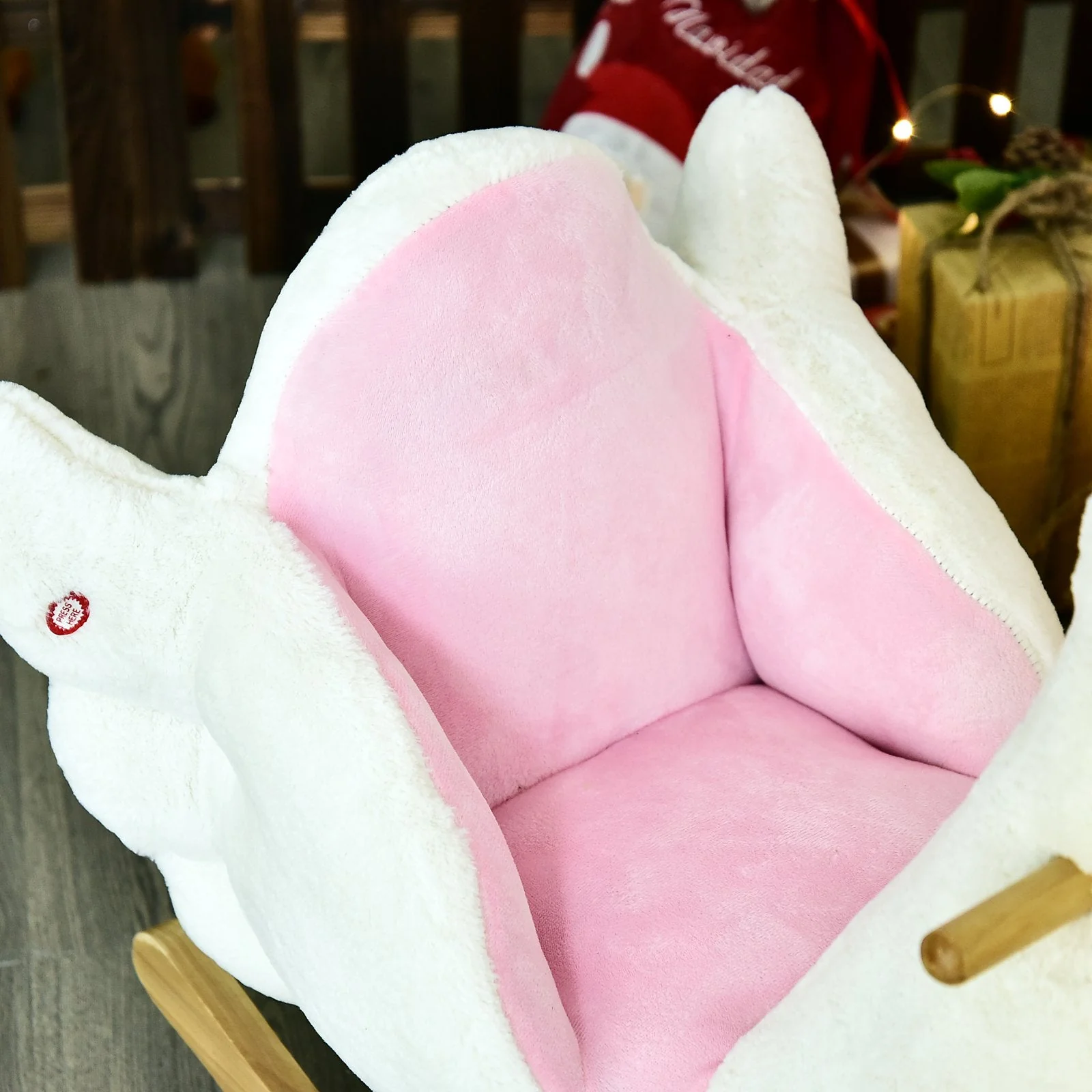 Swan Ride On Rocking Horse With Safety Seat 18+ Months White & Pink by Aosom - Image 8