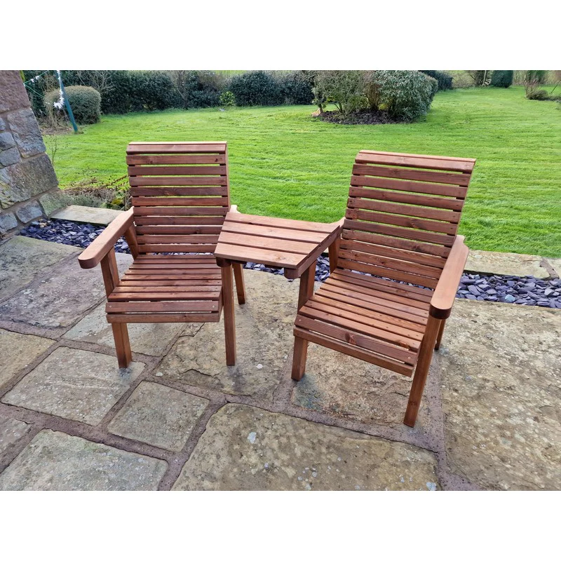 Swedish Redwood Angled Garden Tete a Tete by Churnet Valley - 2 Seats - Image 2