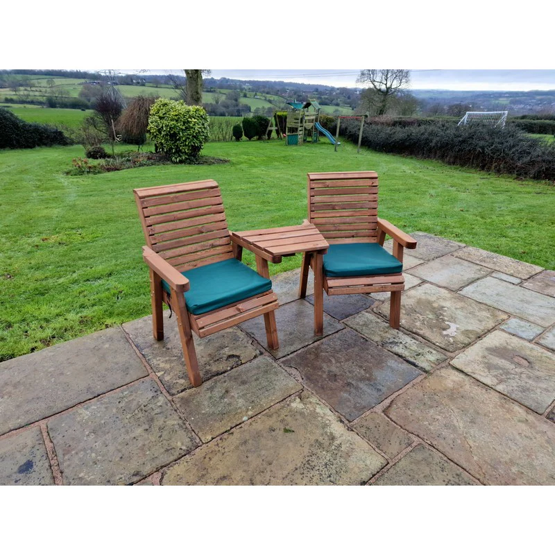 Swedish Redwood Angled Garden Tete a Tete by Churnet Valley - 2 Seats - Image 4