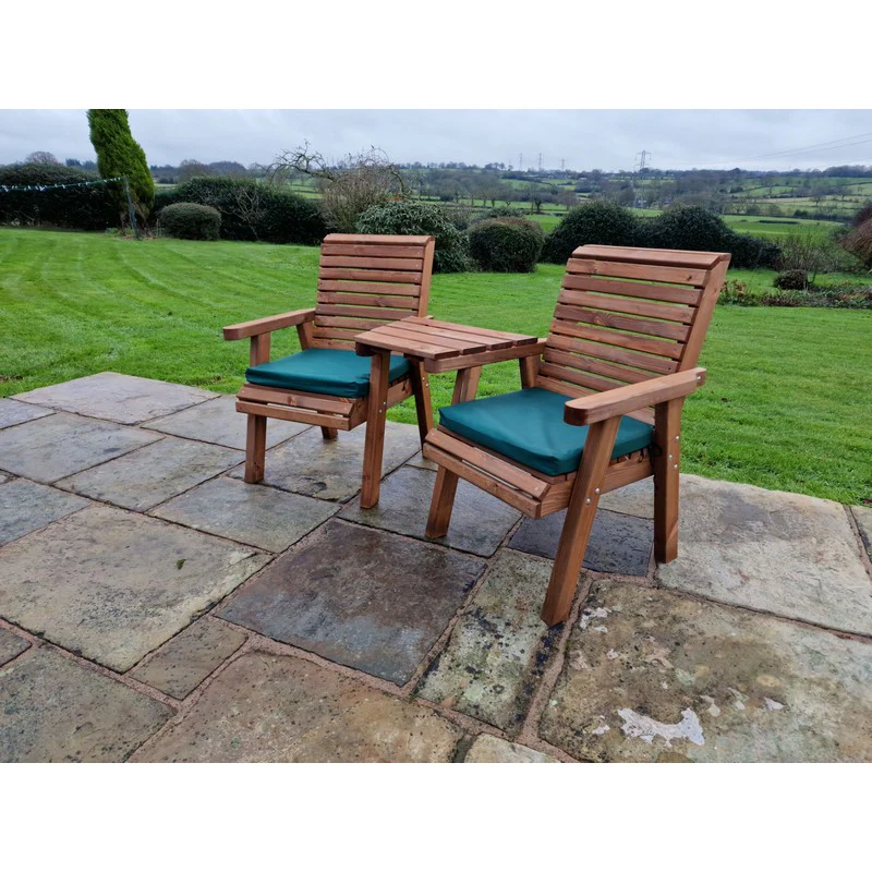 Swedish Redwood Angled Garden Tete a Tete by Churnet Valley - 2 Seats - Image 6