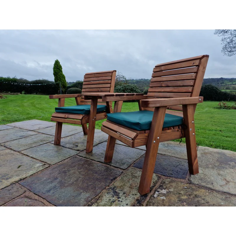 Swedish Redwood Angled Garden Tete a Tete by Churnet Valley - 2 Seats - Image 7