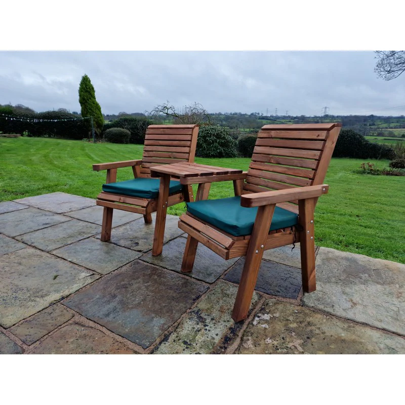 Swedish Redwood Angled Garden Tete a Tete by Churnet Valley - 2 Seats - Image 8