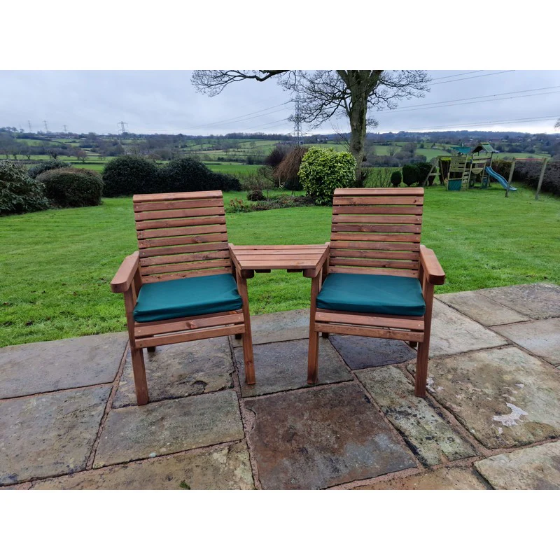 Swedish Redwood Angled Garden Tete a Tete by Churnet Valley - 2 Seats - Image 9