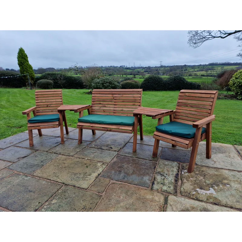 Swedish Redwood Angled Garden Tete a Tete by Croft - 4 Seats - Image 10