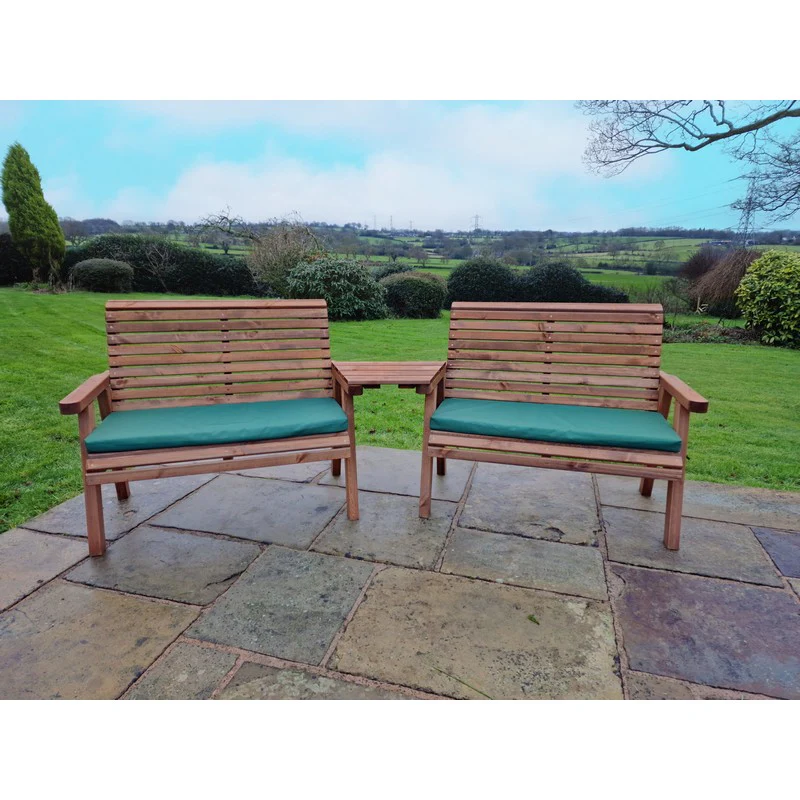 Swedish Redwood Angled Garden Tete a Tete by Churnet Valley - 4 Seat - Image 4