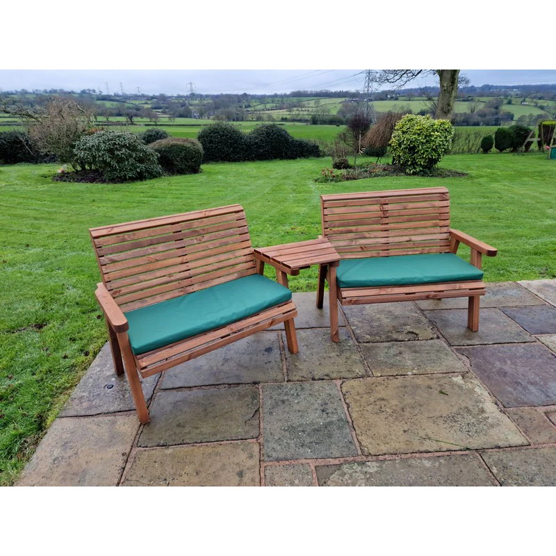 Swedish Redwood Angled Garden Tete a Tete by Churnet Valley - 4 Seat - Image 8