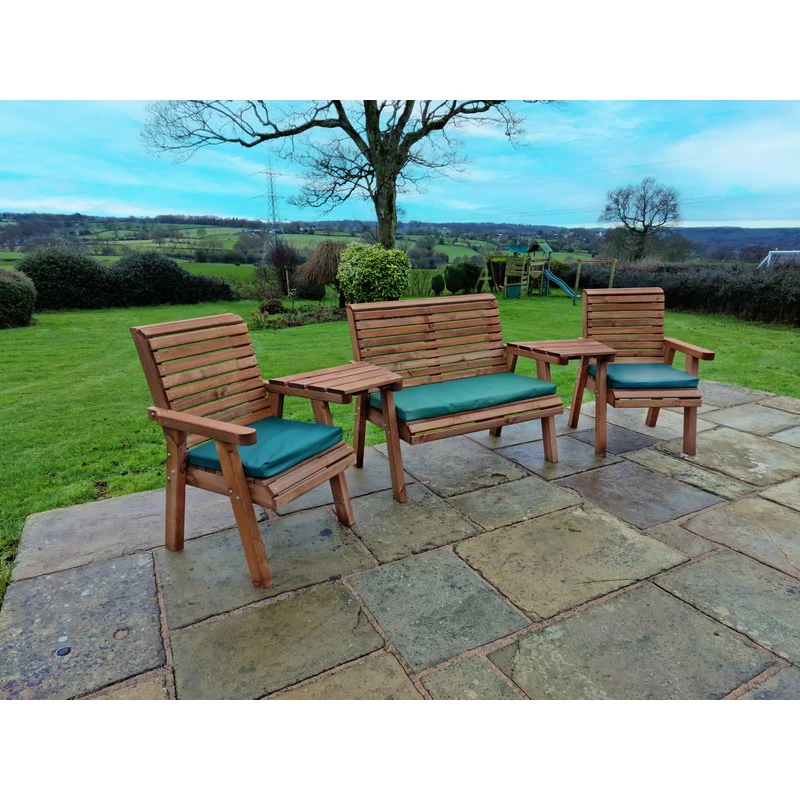 Swedish Redwood Angled Garden Tete a Tete by Croft - 4 Seats - Image 3