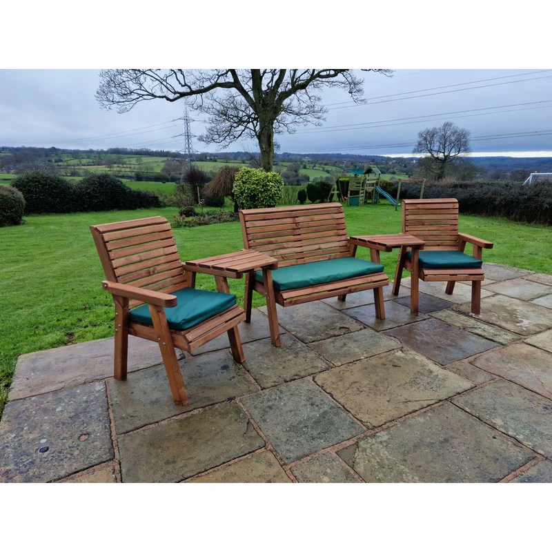 Swedish Redwood Angled Garden Tete a Tete by Croft - 4 Seats - Image 7
