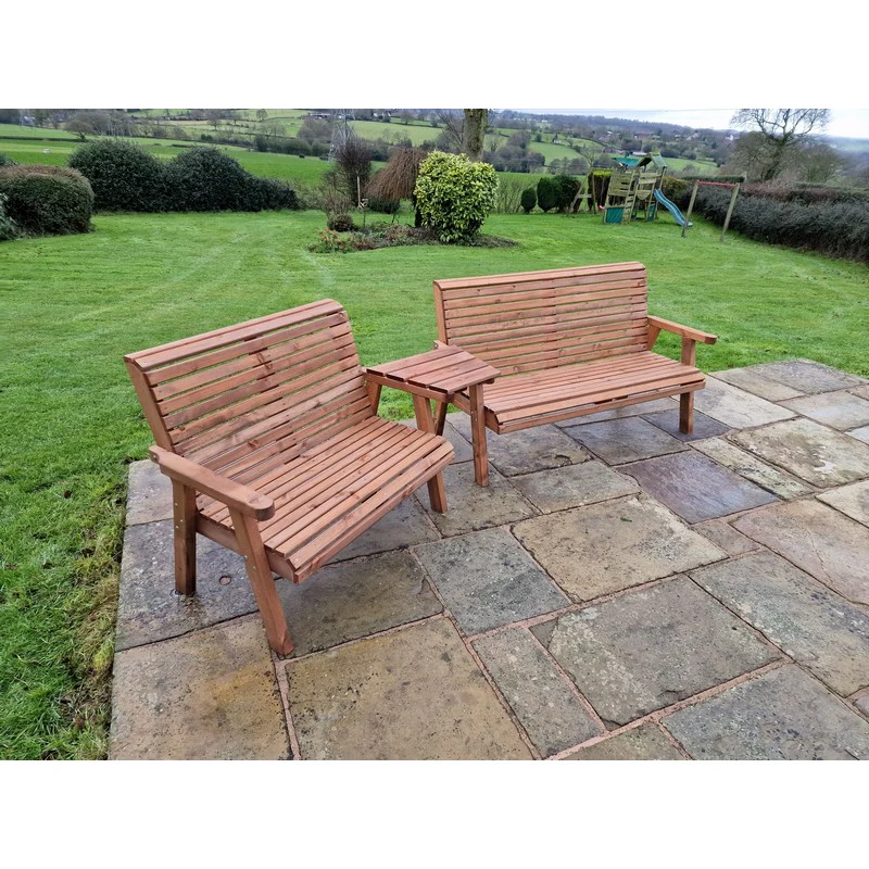 Swedish Redwood Angled Garden Tete a Tete by Croft - 5 Seat - Image 10