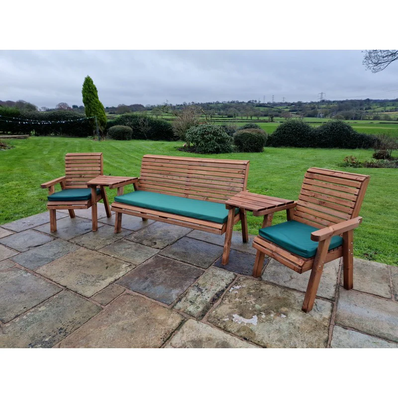 Swedish Redwood Angled Garden Tete a Tete by Croft - 5 Seats - Image 10