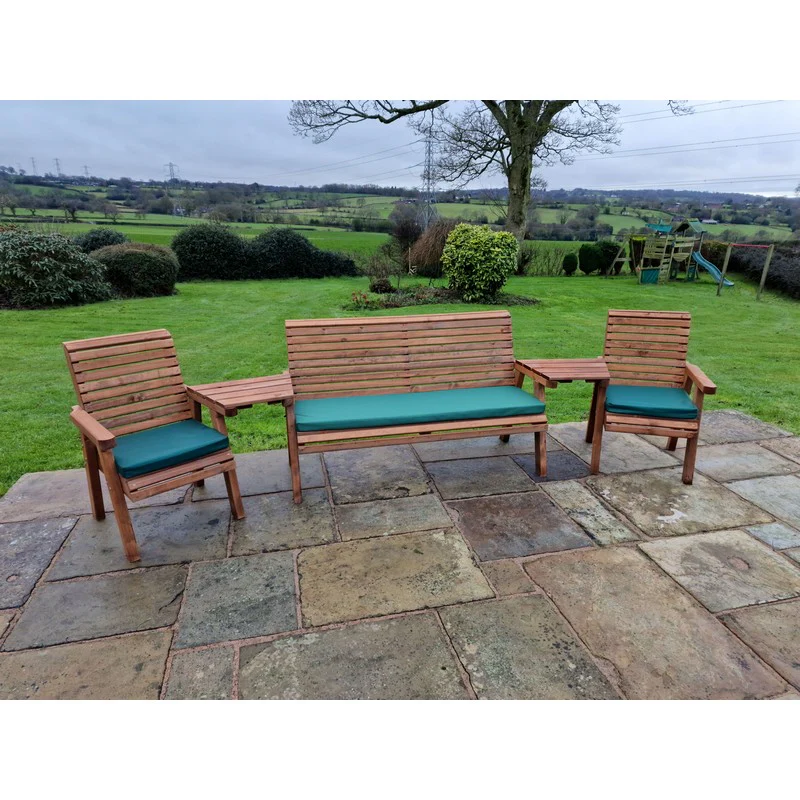 Swedish Redwood Angled Garden Tete a Tete by Croft - 5 Seats - Image 8