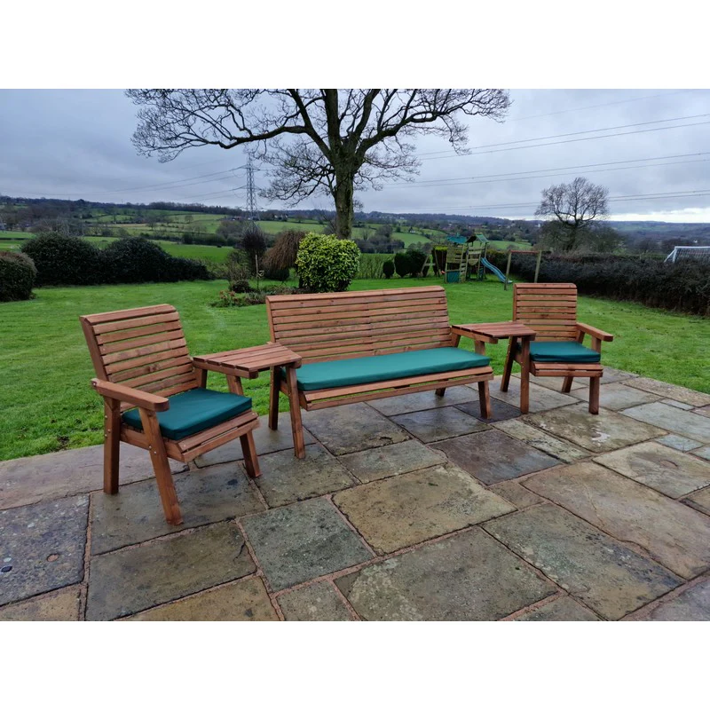 Swedish Redwood Angled Garden Tete a Tete by Croft - 5 Seats - Image 9
