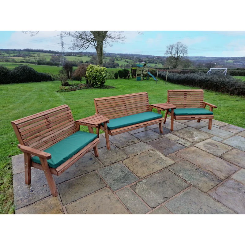 Swedish Redwood Angled Garden Tete a Tete by Churnet Valley - 7 Seats - Image 2