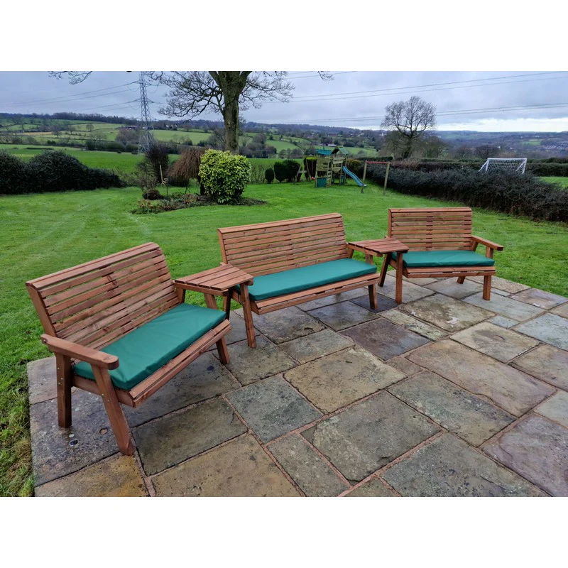 Swedish Redwood Angled Garden Tete a Tete by Churnet Valley - 7 Seats - Image 4