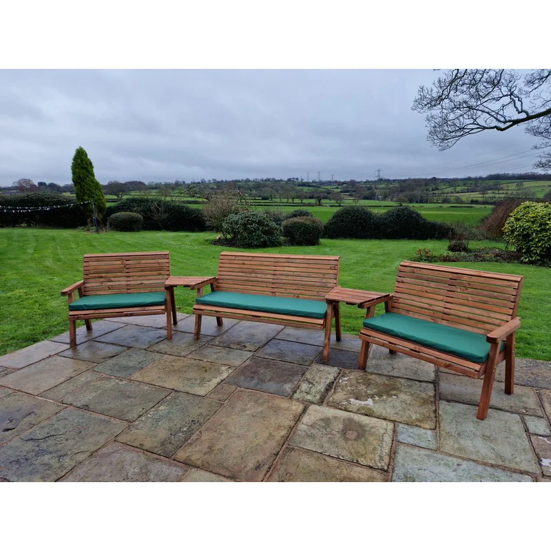 Swedish Redwood Angled Garden Tete a Tete by Churnet Valley - 7 Seats - Image 5