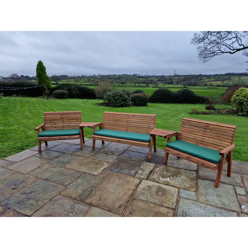 Swedish Redwood Angled Garden Tete a Tete by Churnet Valley - 7 Seats - Image 6