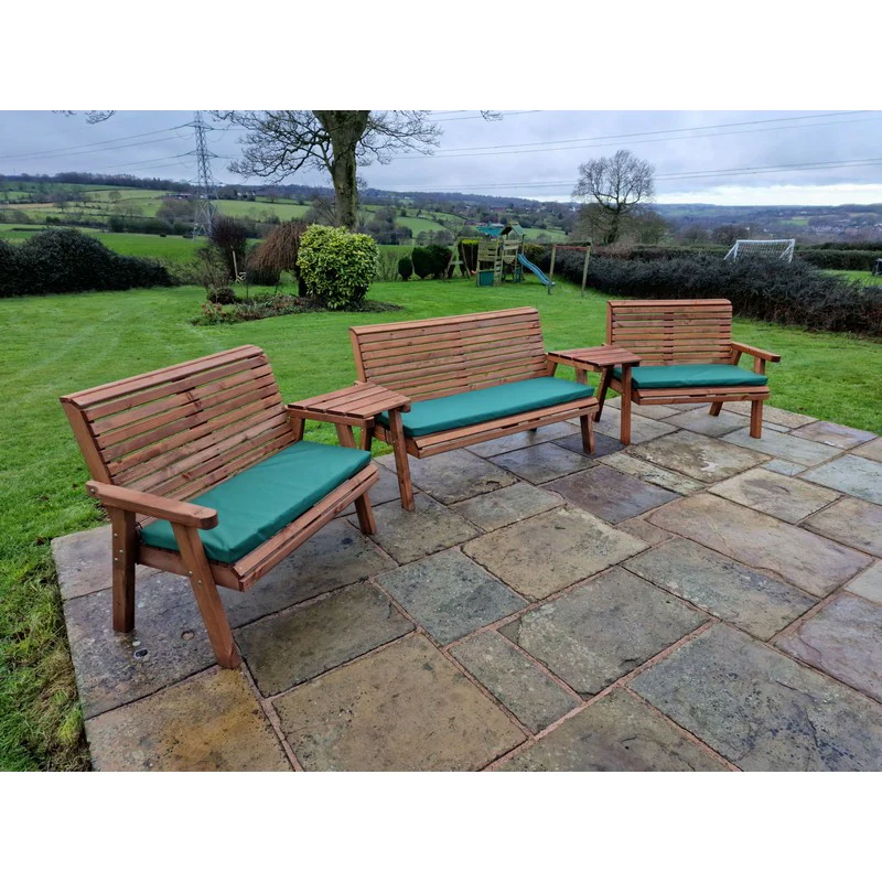 Swedish Redwood Angled Garden Tete a Tete by Churnet Valley - 7 Seats - Image 7
