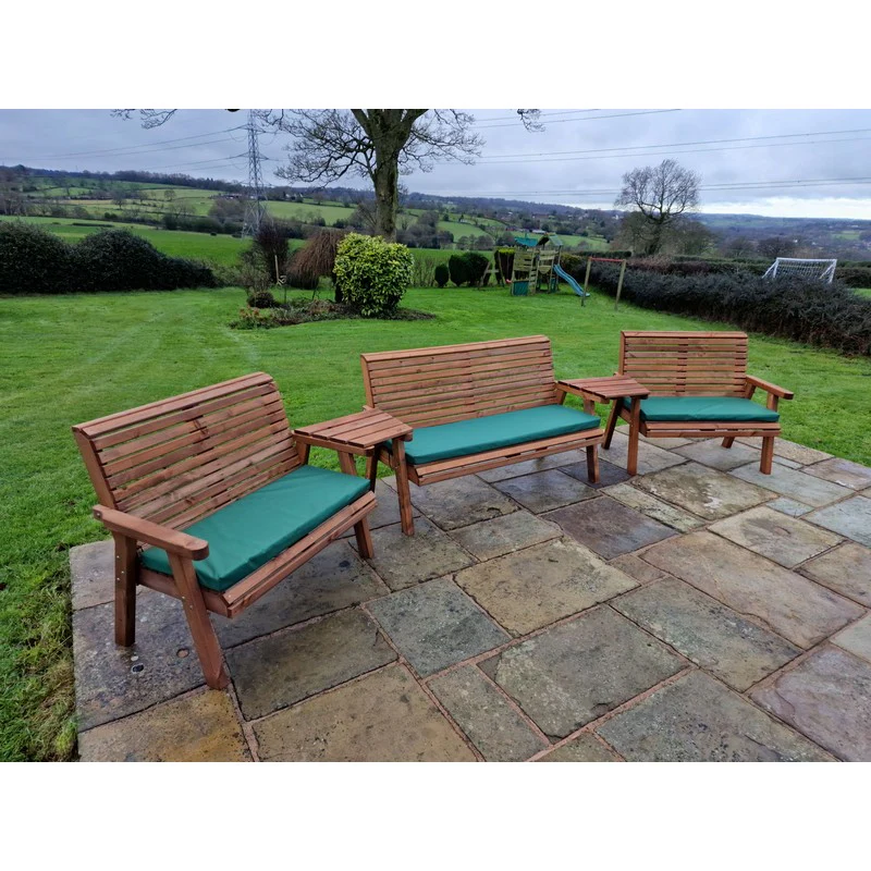 Swedish Redwood Angled Garden Tete a Tete by Churnet Valley - 7 Seats - Image 8