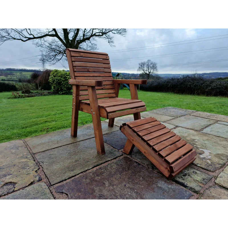Swedish Redwood Garden Armchair Chair by Churnet Valley - Image 4