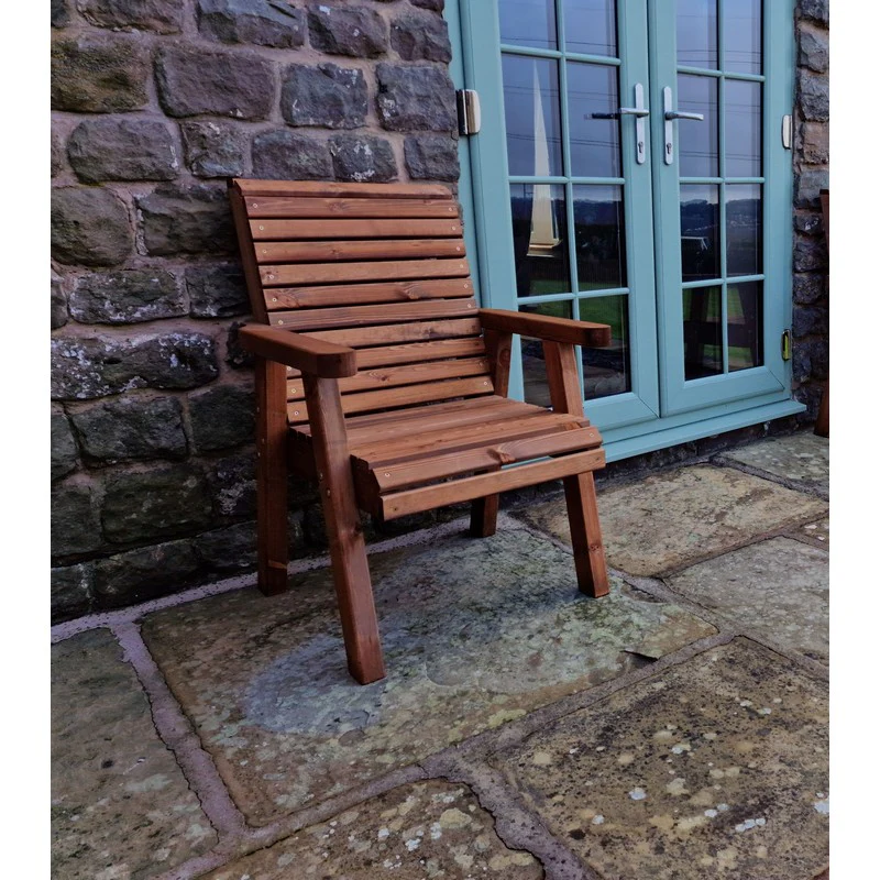Swedish Redwood Garden Armchair Chair by Churnet Valley - Image 5