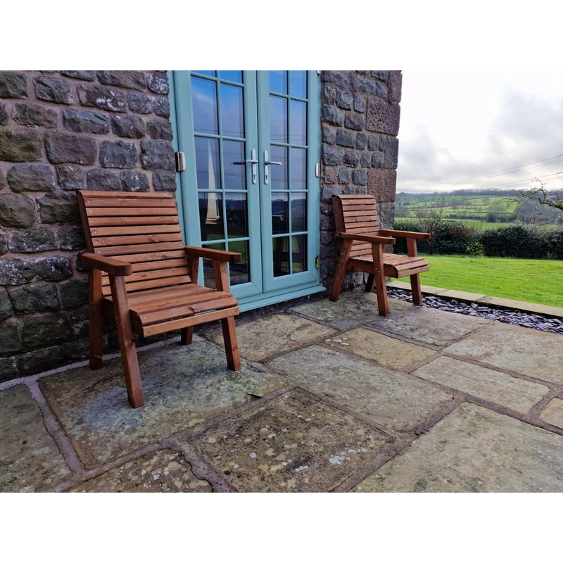 Swedish Redwood Garden Armchair Chair by Churnet Valley - Image 7