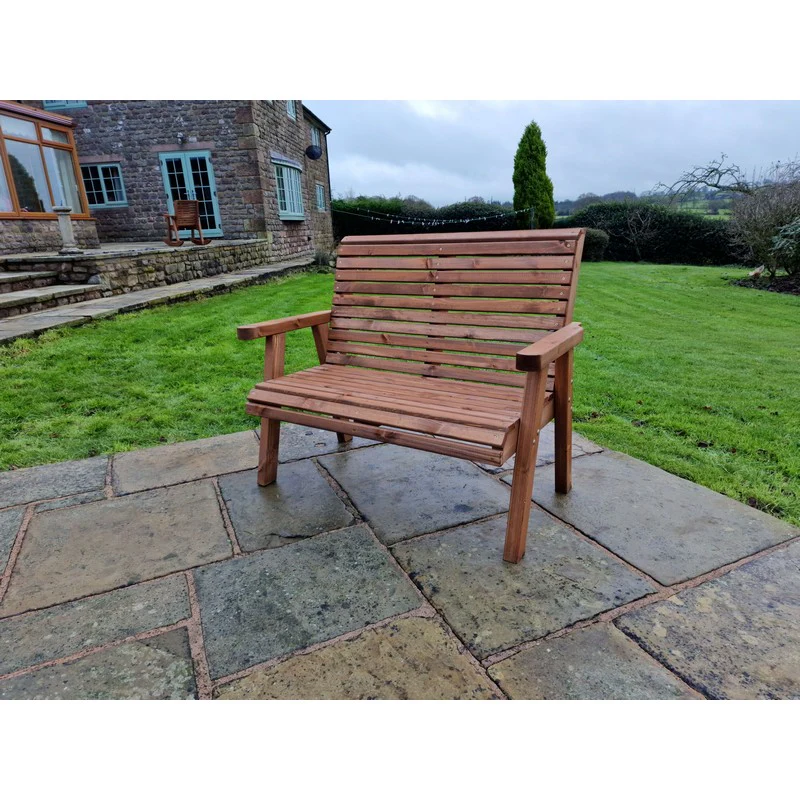 Swedish Redwood Garden Bench by Churnet Valley - 2 Seats - Image 4
