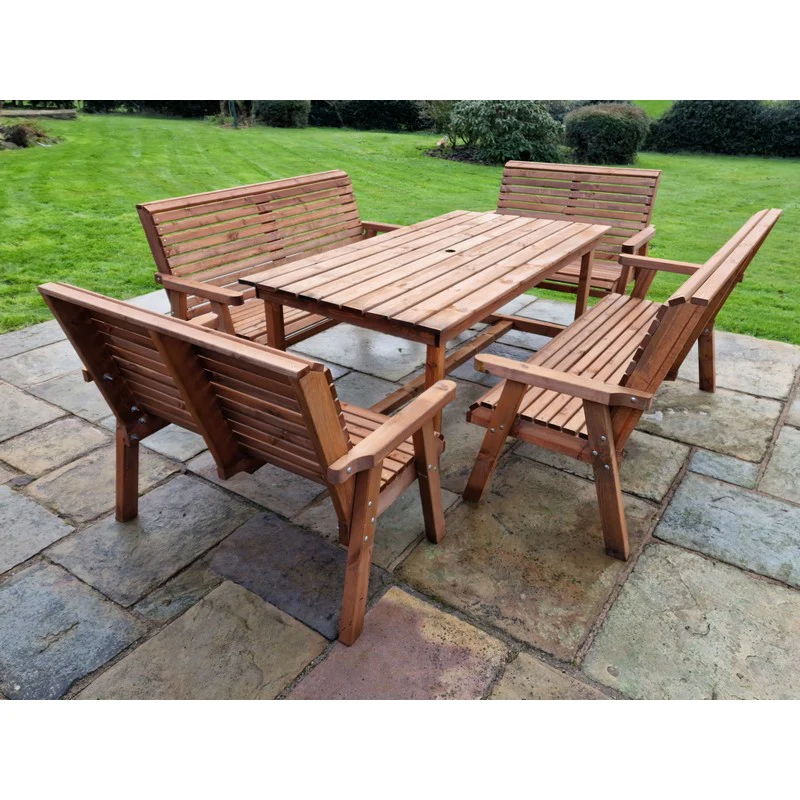 Swedish Redwood Garden Furniture Set by Churnet Valley - 10 Seats - Image 2