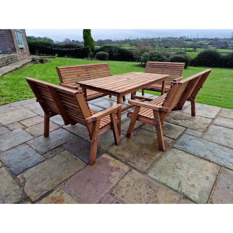 Swedish Redwood Garden Furniture Set by Churnet Valley - 10 Seats - Image 3