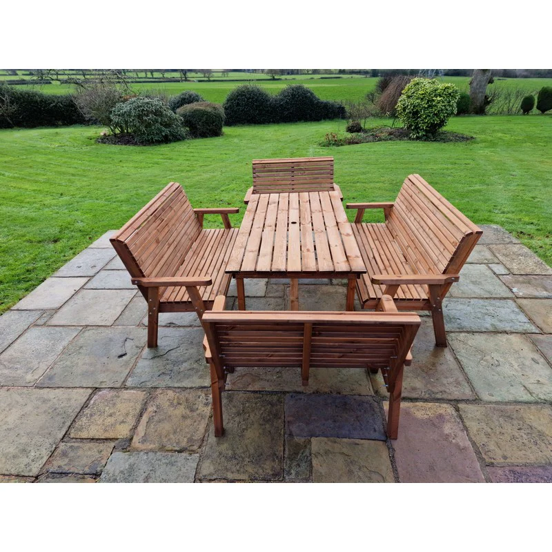 Swedish Redwood Garden Furniture Set by Churnet Valley - 10 Seats - Image 4