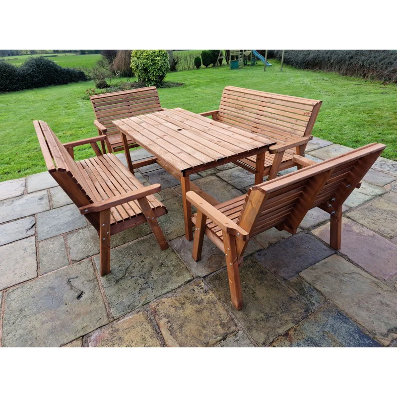 Swedish Redwood Garden Furniture Set by Churnet Valley - 10 Seats - Image 5