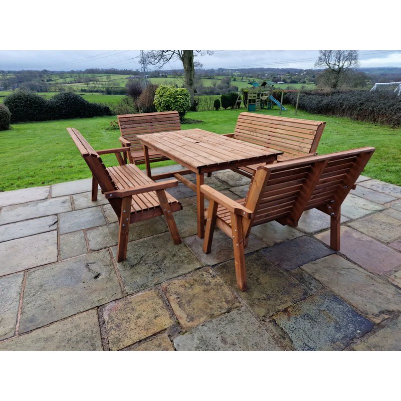 Swedish Redwood Garden Furniture Set by Churnet Valley - 10 Seats - Image 6