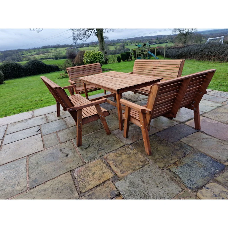 Swedish Redwood Garden Furniture Set by Churnet Valley - 10 Seats - Image 7