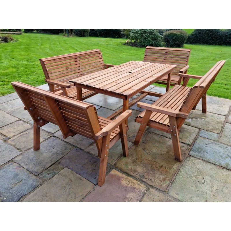 Swedish Redwood Garden Furniture Set by Churnet Valley - 10 Seats - Image 8