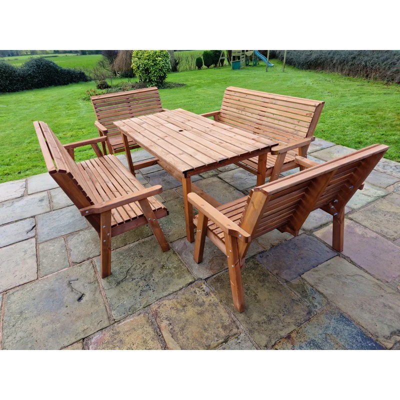 Swedish Redwood Garden Furniture Set by Churnet Valley - 10 Seats - Image 9