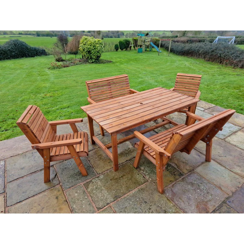 Swedish Redwood Garden Furniture Set by Churnet Valley - 4 Seat - Image 3